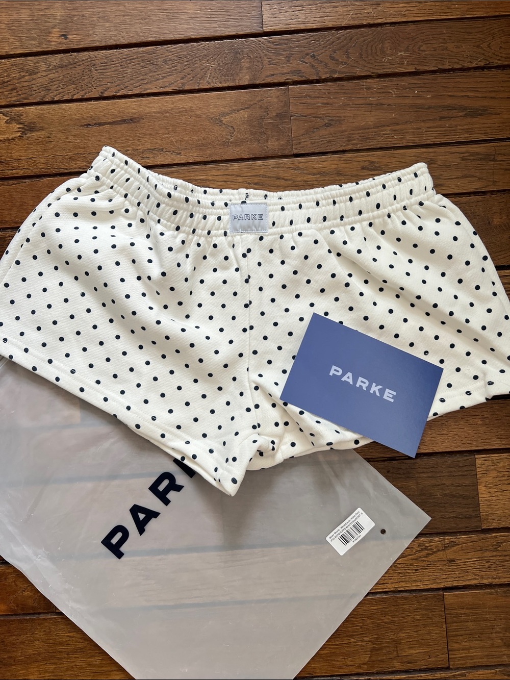 PARKE White Denim Polka Dot Heritage Boxer Shorts Size Small New In Bag NWT